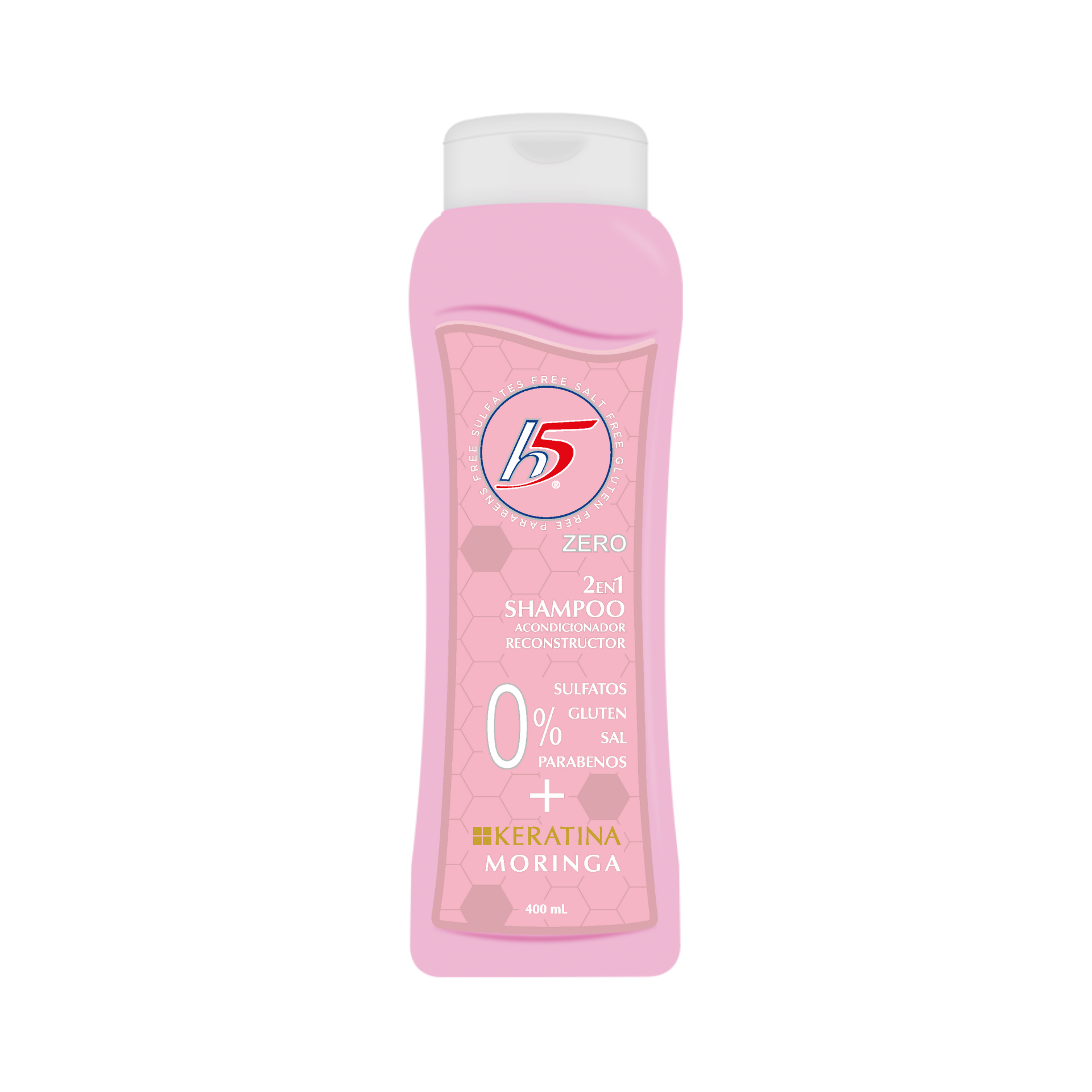 H5 - Shampoo 2En1 Moringa Keratina - 400 ml