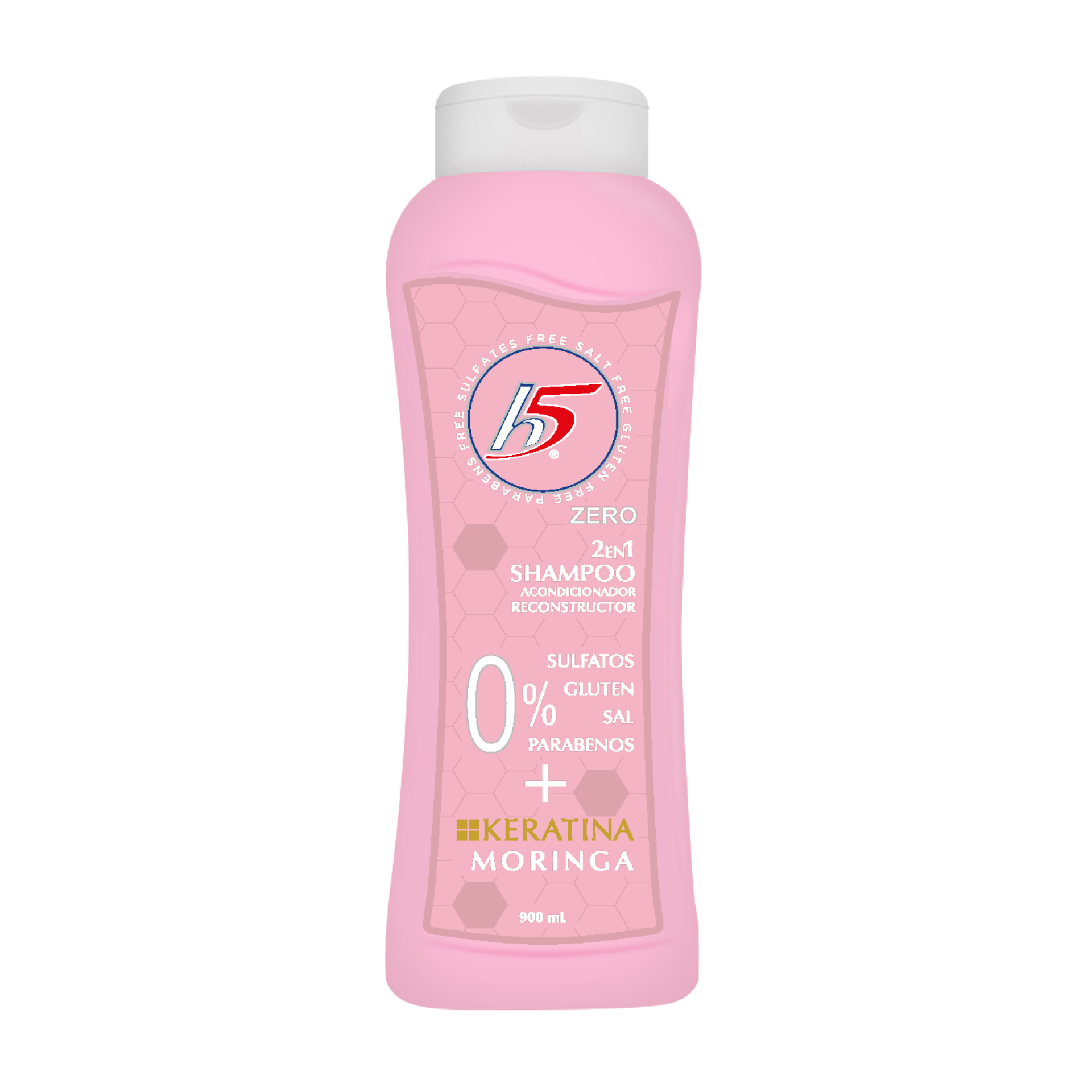 H5 - Shampoo 2En1 Moringa Keratina - 900 ml