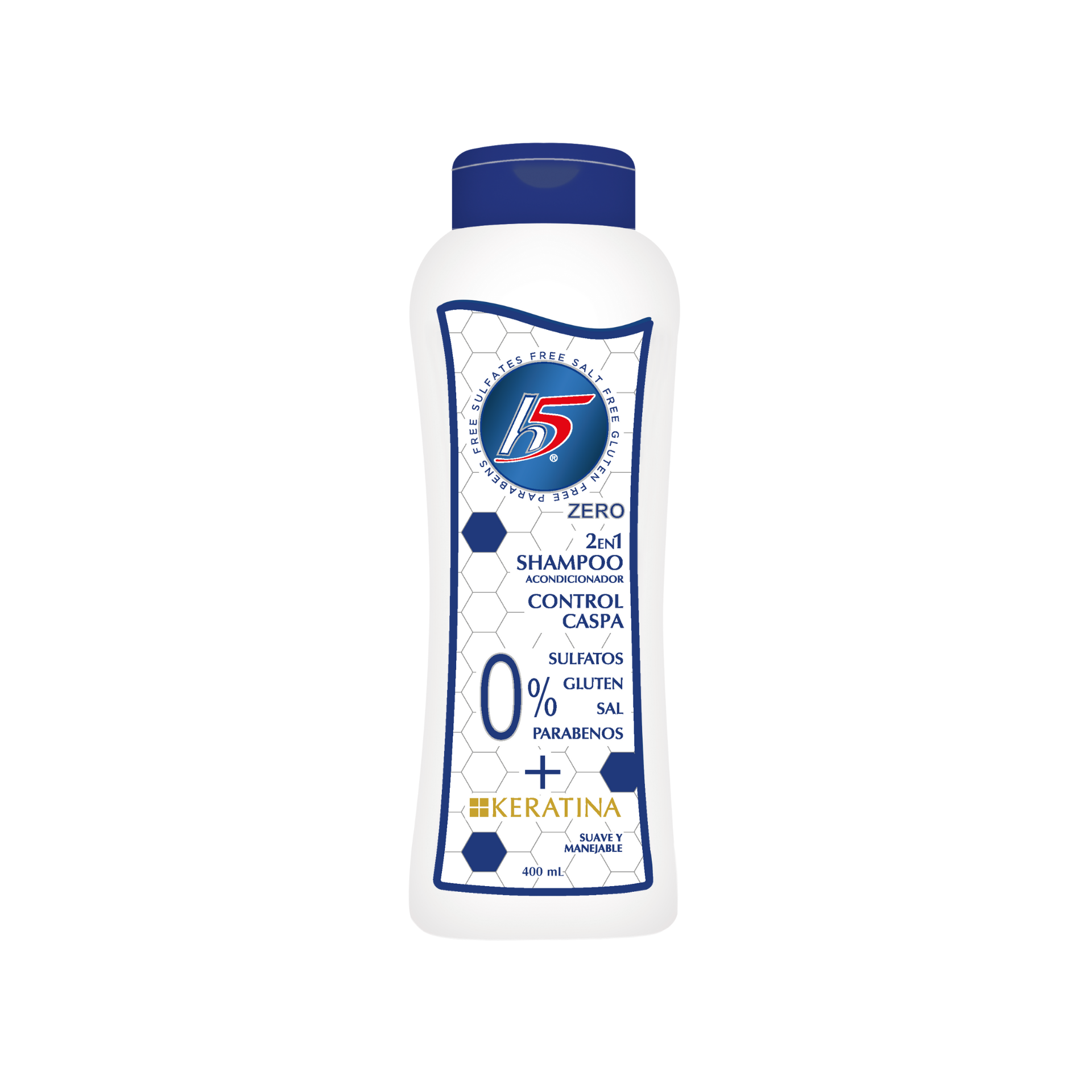 H5 - Shampoo AntiCaspa 2En1 Keratina - 400 ml