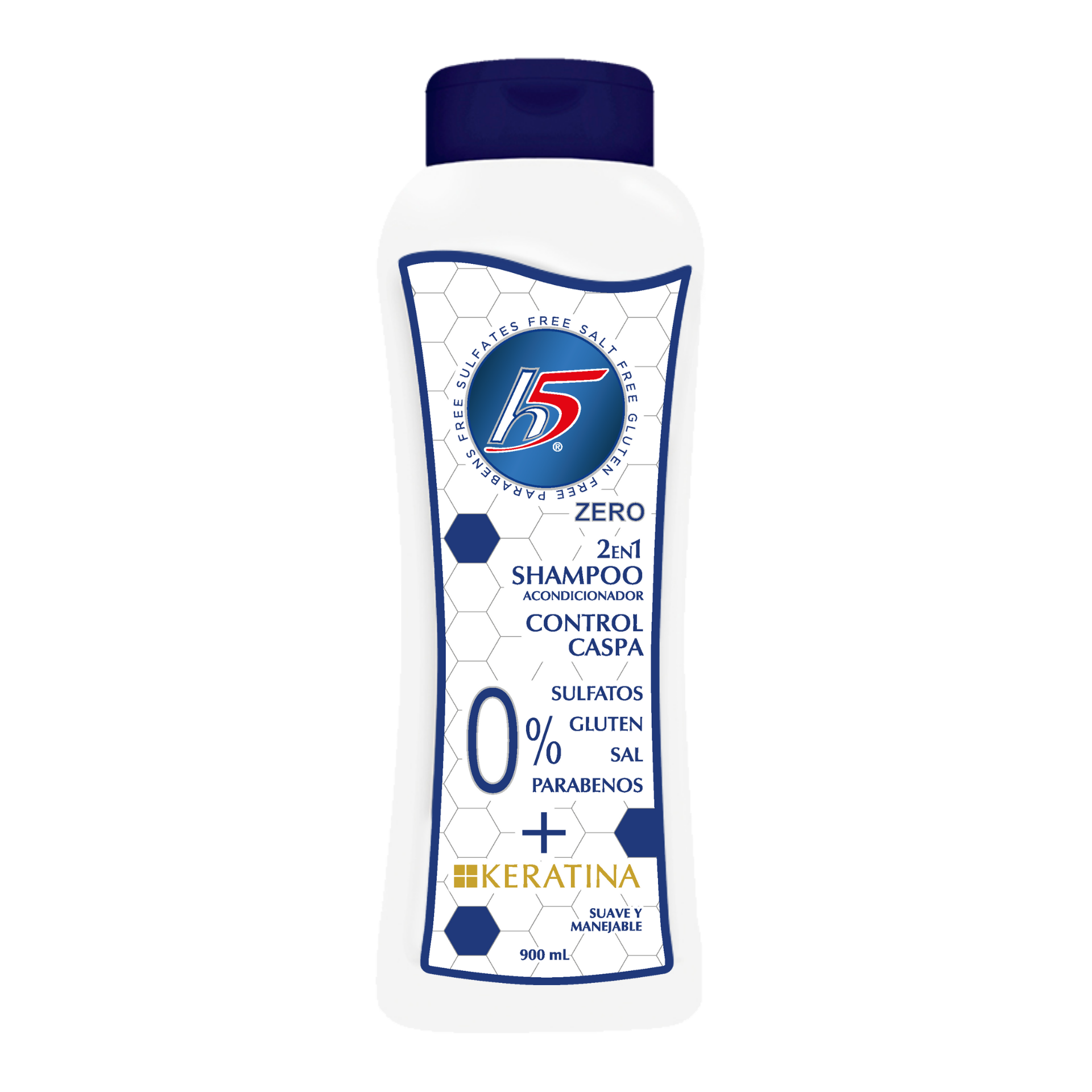 H5 - Shampoo AntiCaspa 2En1 Keratina - 900 ml