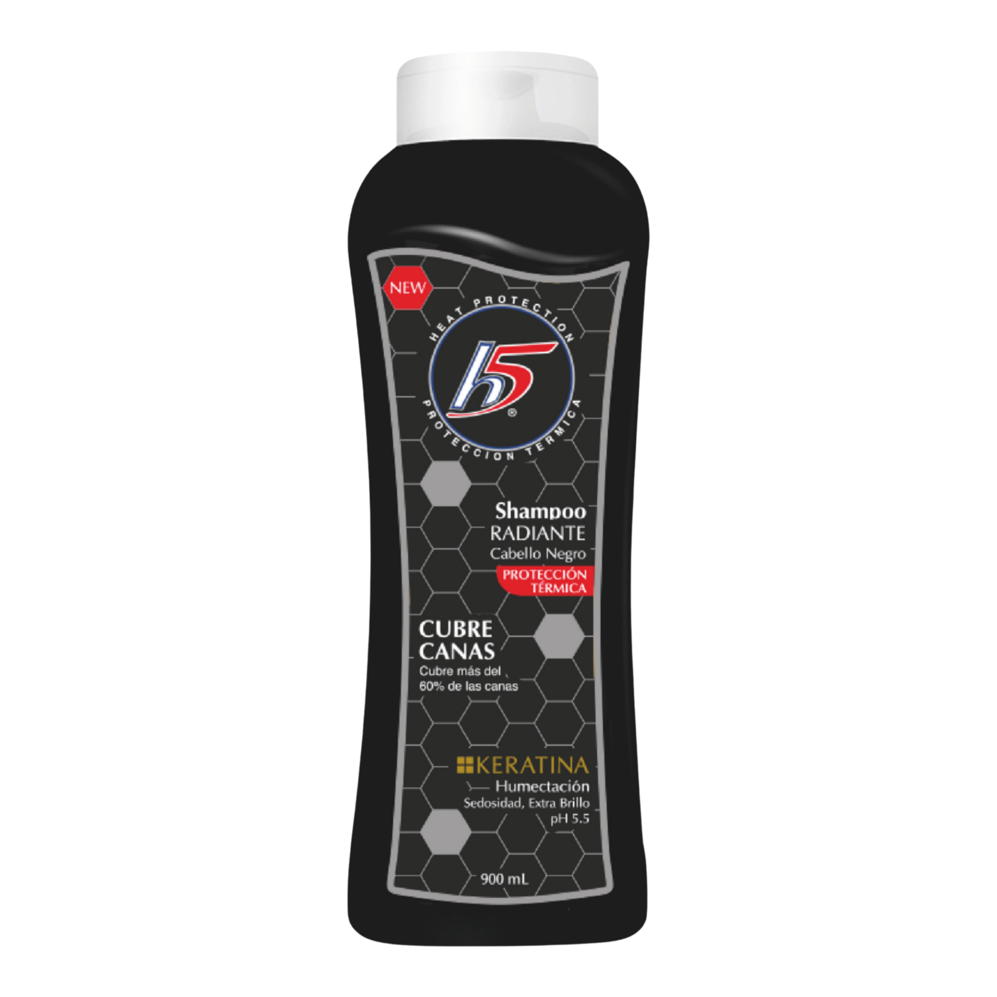 H5 - Shampoo Negro Radiante Cubre Canas - 900 ml