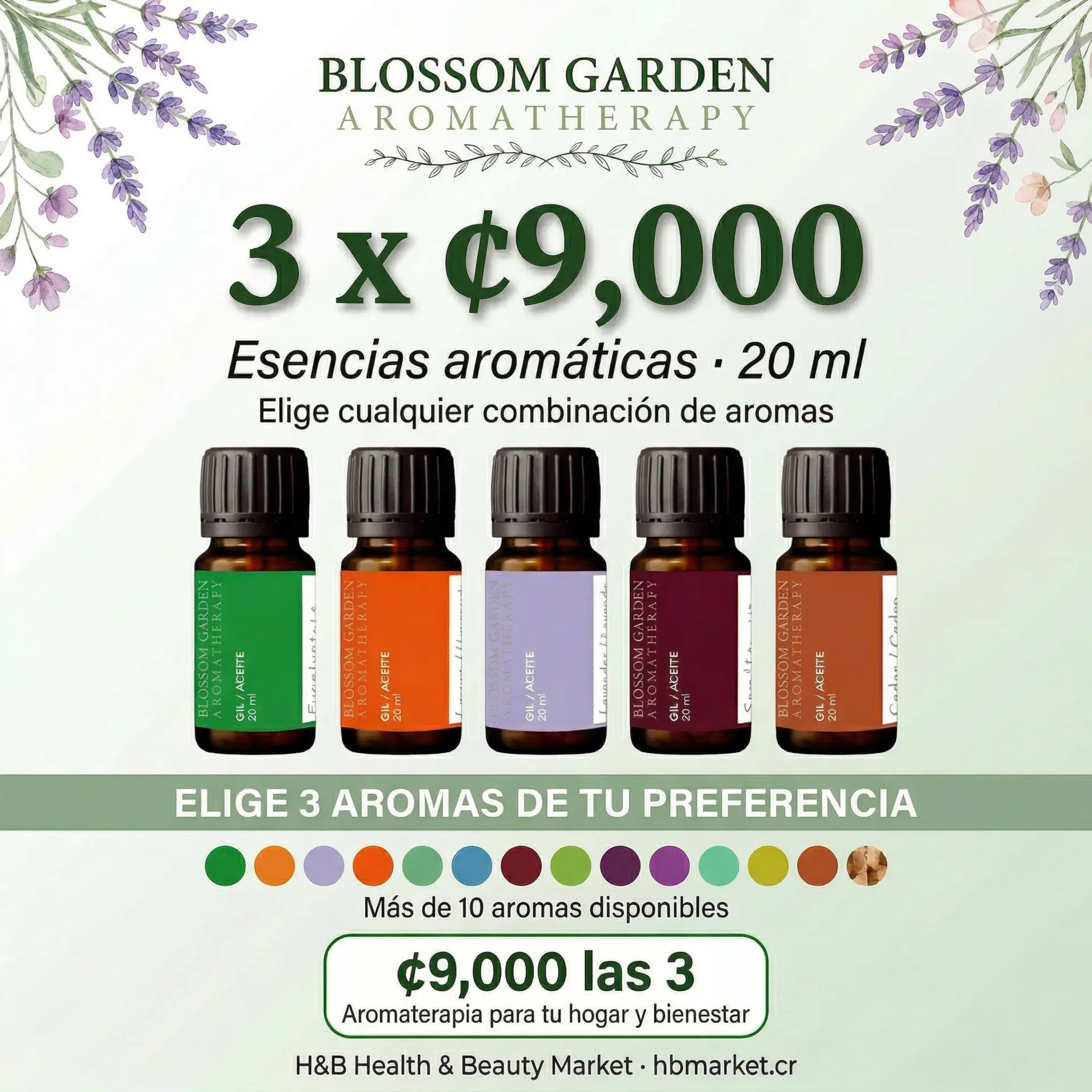 PROMO - BLOSSOM GARDEN - Esencias aromáticas 20 ml (¡Promo 3 x ₡9000!)